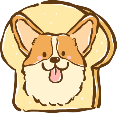 Ekmek Kızartma Çizgi Filminde Şirin Corgi Surat Çizilmiş Ekmek Ekmek Ekmeği Köpeği