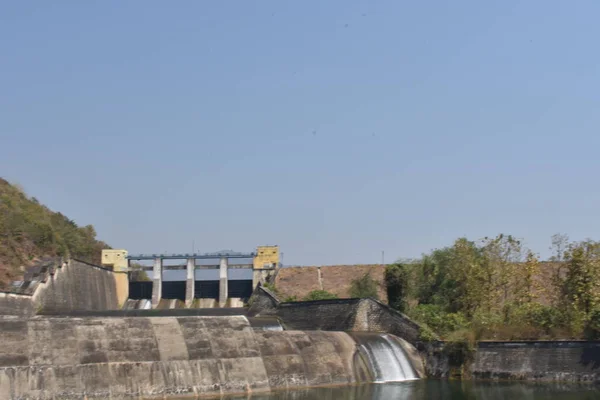 Een Oude Dam Met Prachtig Uitzicht Zonnige Dag Indische Dam — Stockfoto