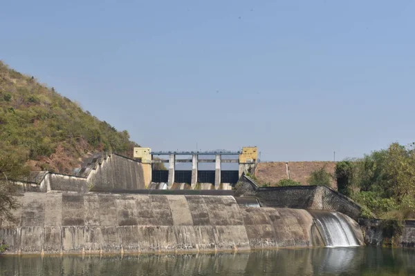 Old Dam Close View Looking Awesome Sunny Day Indian Dam — Stock Photo, Image