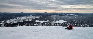 Ski resort sheregesh, kemerovo bölgesi, Rusya Federasyonu.