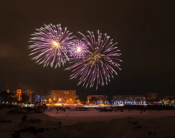 New year's 2015 vooravond vuurwerk. — Stockfoto