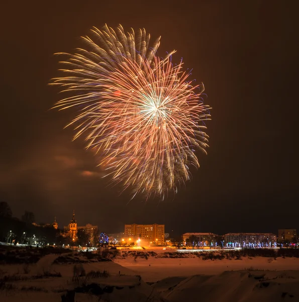 New year's 2015 vooravond vuurwerk. — Stockfoto