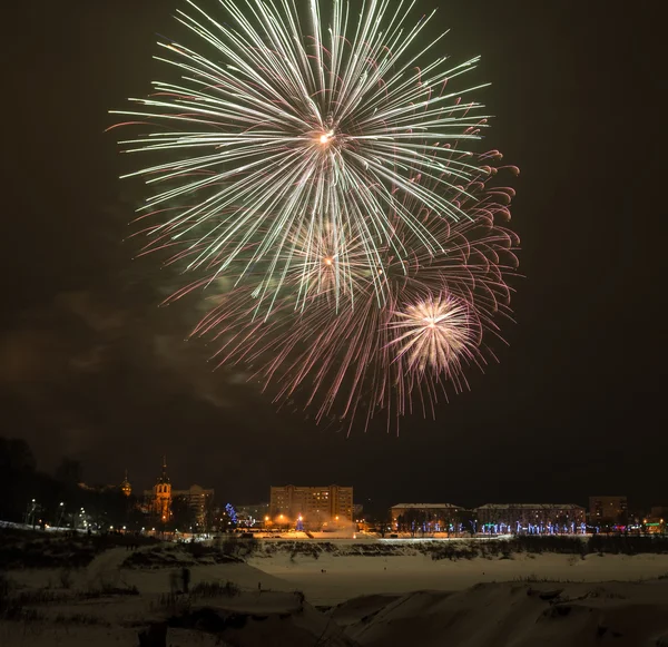 New year's 2015 vooravond vuurwerk. — Stockfoto