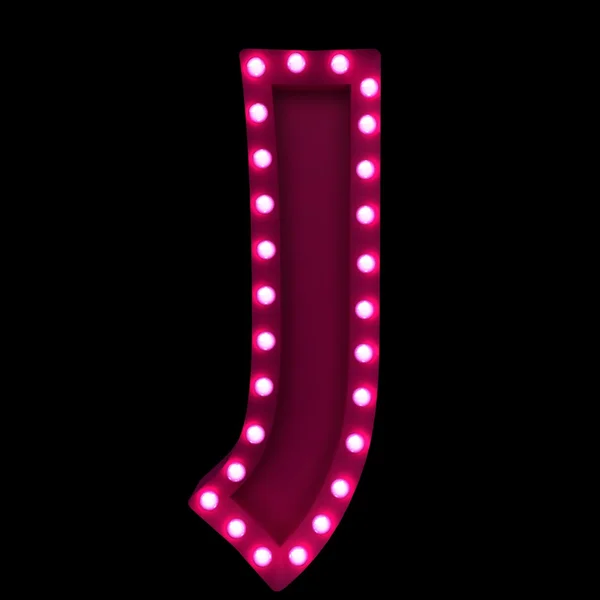 Neon bokstaven j — Stockfoto