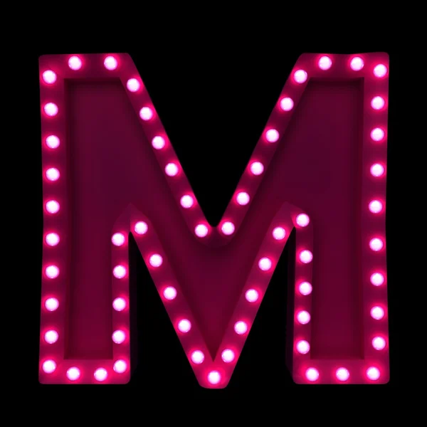 Neon alfabet m — Stockfoto