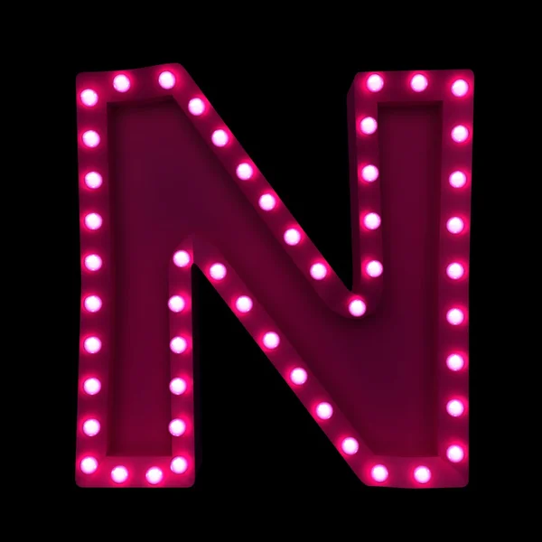 Neon letter n — Stock Photo, Image