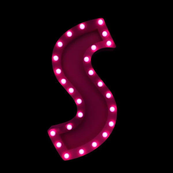 Neon letter s — Stock Photo, Image