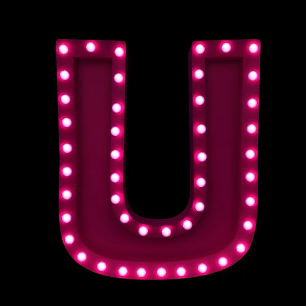 Neon letter u — Stock Photo, Image