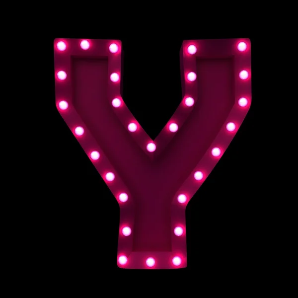 Neon letter y — Stock Photo, Image