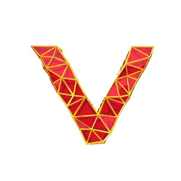 Letras de vidrio rojo en oro — Foto de Stock