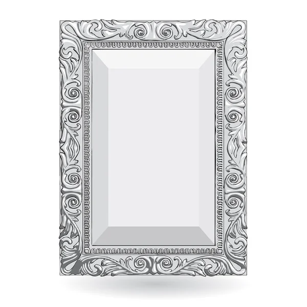 Prata vintage frame isolado no fundo branco —  Vetores de Stock