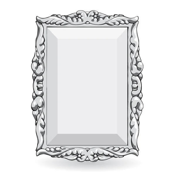 Silver vintage frame isolate on white background — Stock Vector