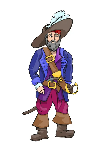 Um pirata dos desenhos animados — Vetor de Stock