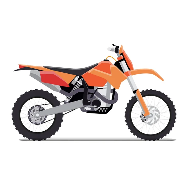 dağlarda aşırı geziler için düz bir spor enduro bisiklet vektör illüstrasyon. beyaz arka plan üzerinde teknik tasarım.