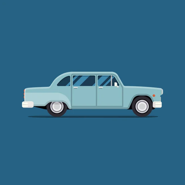 Retro auto. Vektorové plochý samostatný obrázek. Vintage Design. — Stockový vektor