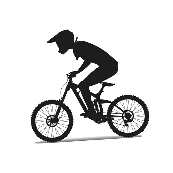 Downhill mountainbike. Vector silhouet — Stockvector