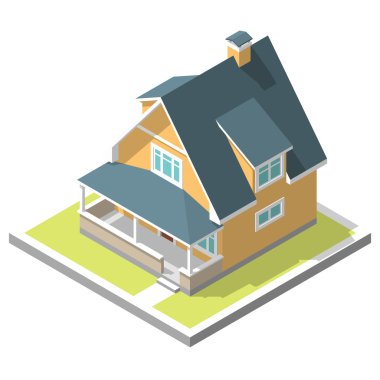 bir özel ev izometrik görüntü
