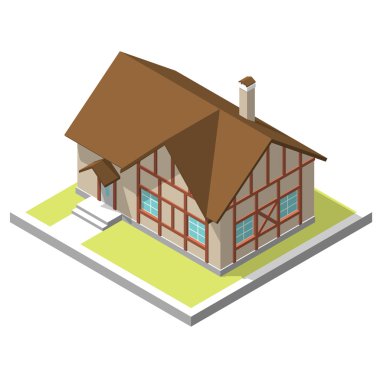 bir özel ev izometrik görüntü