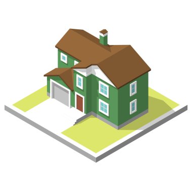 bir özel ev izometrik görüntü