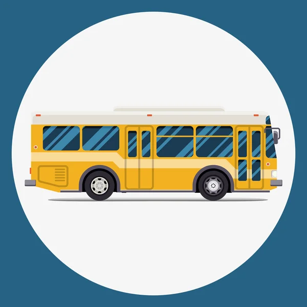 Bus pictogram platte ontwerp. vector stad transport. — Stockvector