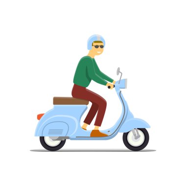 Motosiklet düz vektör çizim