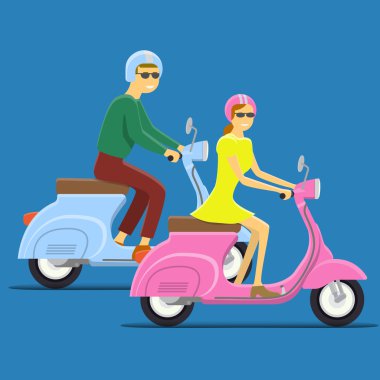 Motosiklet düz vektör çizim