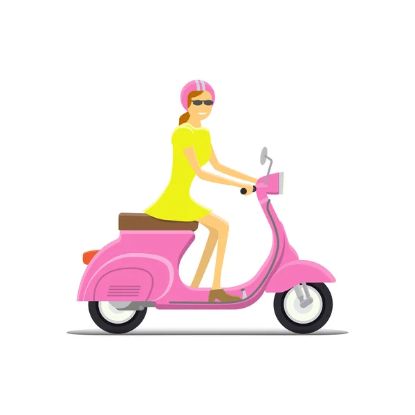 Bromfiets platte vectorillustratie — Stockvector