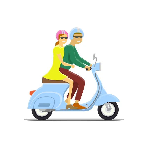 Moped ilustração vetorial plana — Vetor de Stock