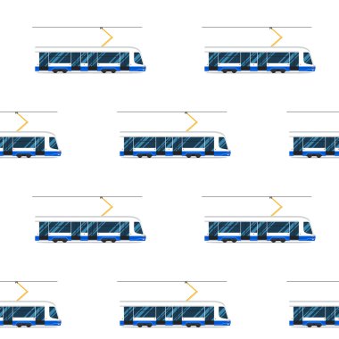 Mavi modern tramvay seamless modeli.