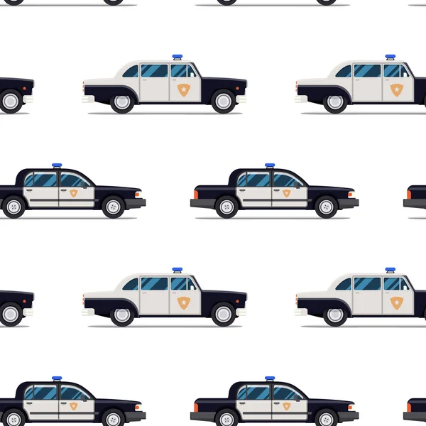 Seamless pattern of police cars. — Stock Vector