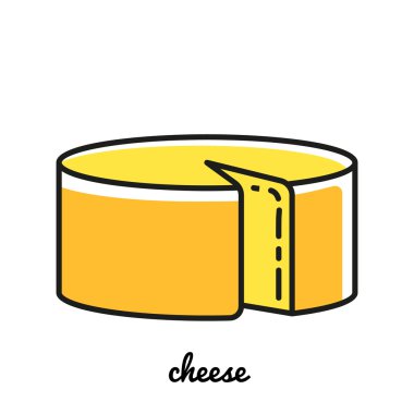 Satırı sanat peynir simgesi. Infographic öğesi