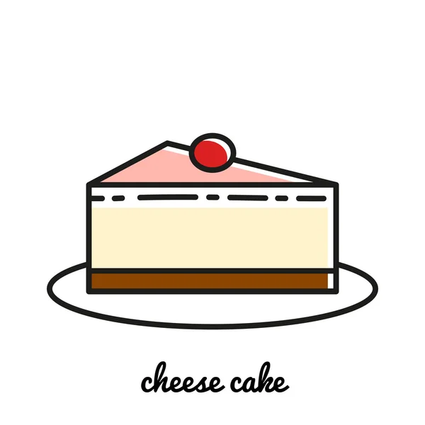 Ligne art gâteau au fromage icône. Éléments d'infographie — Image vectorielle