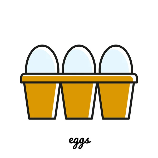 Line art eggs icon. Infographic element — Stock Vector