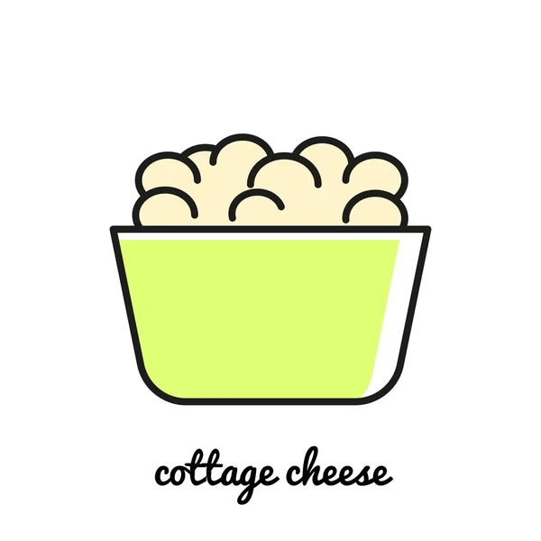 Linea arte Cottage icona di formaggio. Elemento infografico — Vettoriale Stock
