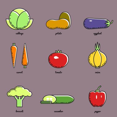 Vektör sebze Icon set