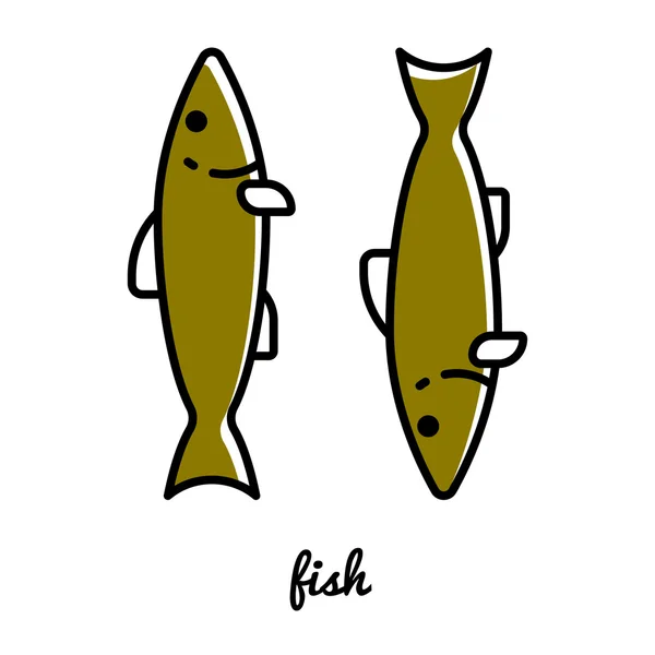 Konst fisk ikon. — Stock vektor