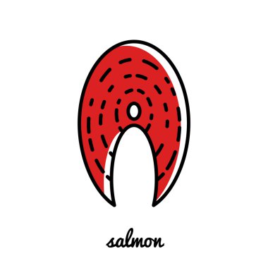 Satırı sanat somon simgesi.