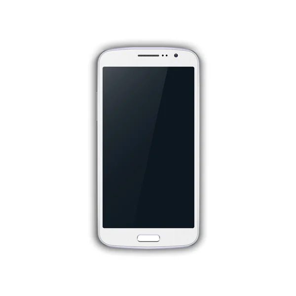 Smartphone Biały Kolor Pustym Ekranem Dotykowym Odizolowany Białym Tle Realistyczna — Wektor stockowy