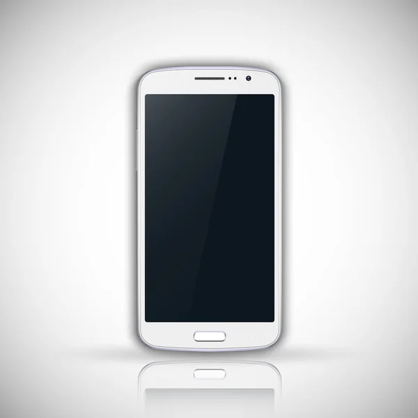 Smartphone Color Blanco Con Pantalla Táctil Blanco Aislado Sobre Fondo — Vector de stock