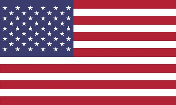 Flagge Der Vereinigten Staaten Von Amerika Ursprüngliches Verhältnis Farbe Vektorillustration — Stockvektor