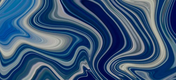 Marbled Blue White Abstract Background Liquid Marble Pattern Element Water — Stock Photo, Image