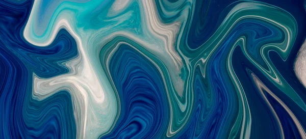 Marmóreo Azul Branco Azul Turquesa Fundo Abstrato Padrão Mármore Líquido — Fotografia de Stock