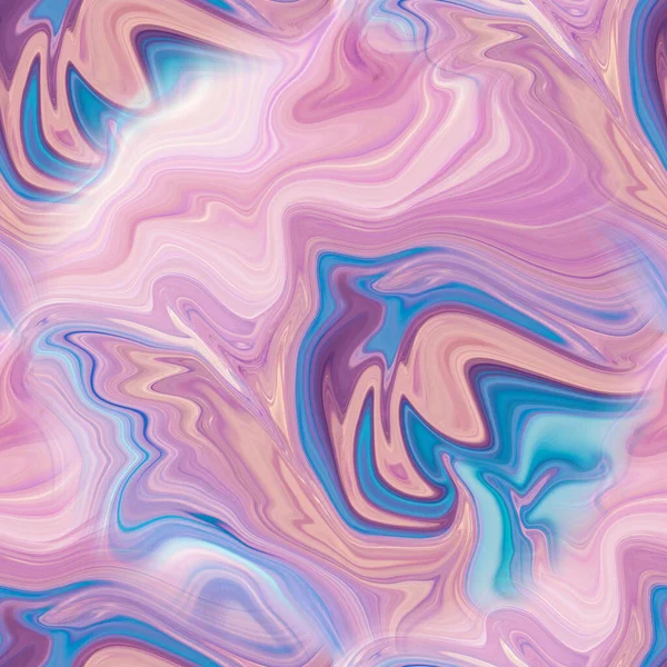 Seamless Pattern Liquid Fluid Marble Texture Colourful Pastel Paint Mix — Stock Photo, Image