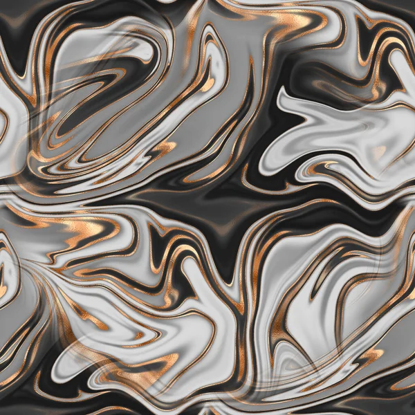 Abstract Liquid Marble Seamless Background Print Black Grey White Color — Stock Photo, Image