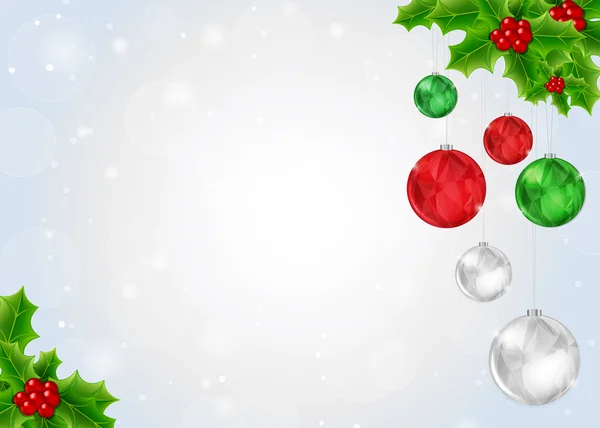 Fond de Noël avec baie de houx — Image vectorielle