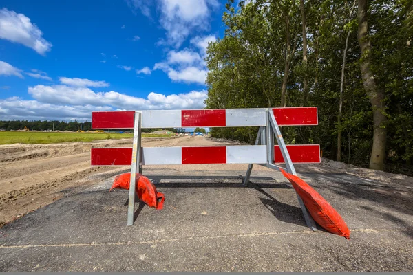 No entry roadblock — Stock Photo, Image