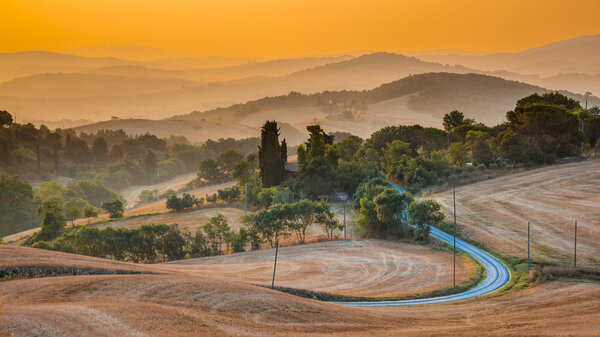 Вид на холмы Тосканы
