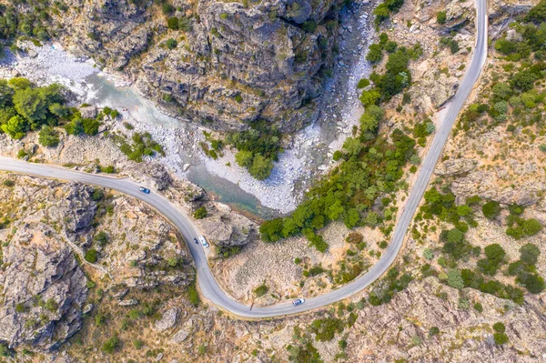 Вид Сверху Вниз Ущелье Реки Аско Острове Корсика Франция — стоковое фото