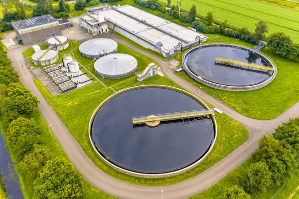 荷兰上图所示污水净化厂 — 图库照片
