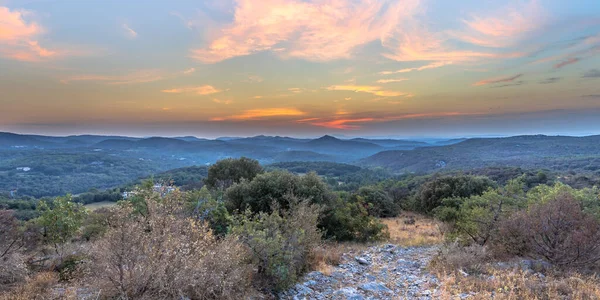 Ανατολή Ηλίου Πάνω Από Εθνικό Πάρκο Cevennes Κοντά Monoblet Occitanie — Φωτογραφία Αρχείου